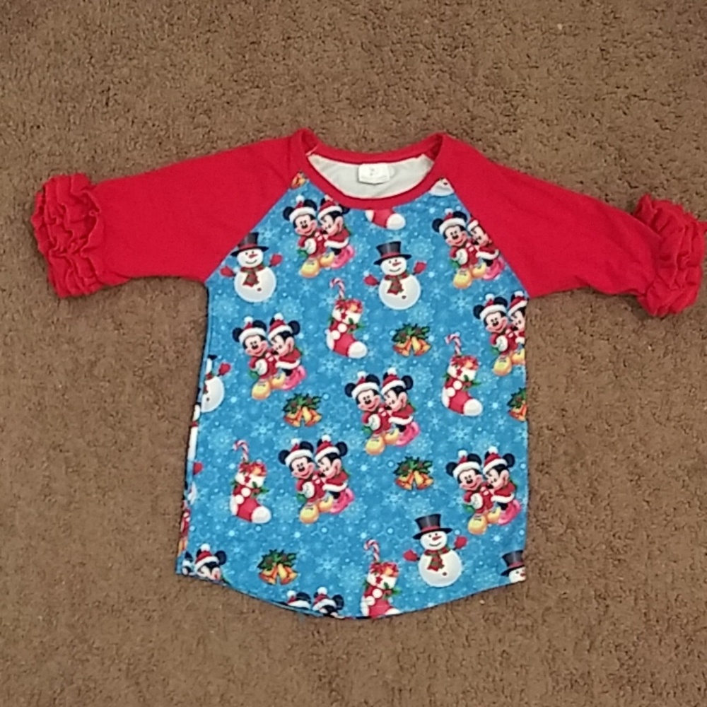 Christmas minnie mouse and mickey mouse shirt